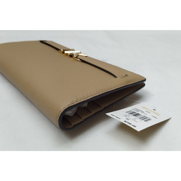 Michael Kors Reed Camel Leather Credit Card Bifold Snap Wallet - Brand New $298 - Picture 7 of 16